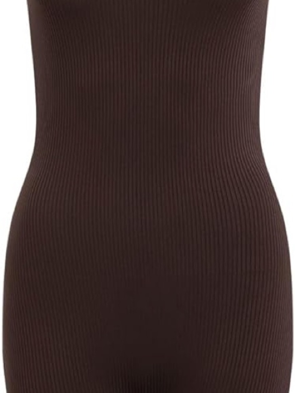 Ribbed Knit Bodycon Dress - Chocolate Brown